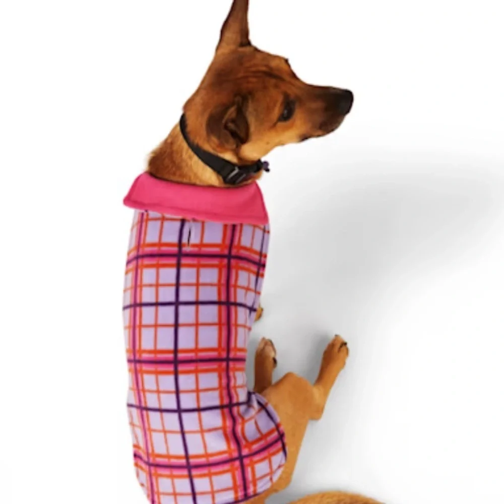 NWT Youly Reversible Plaid cozy dog coat S/M